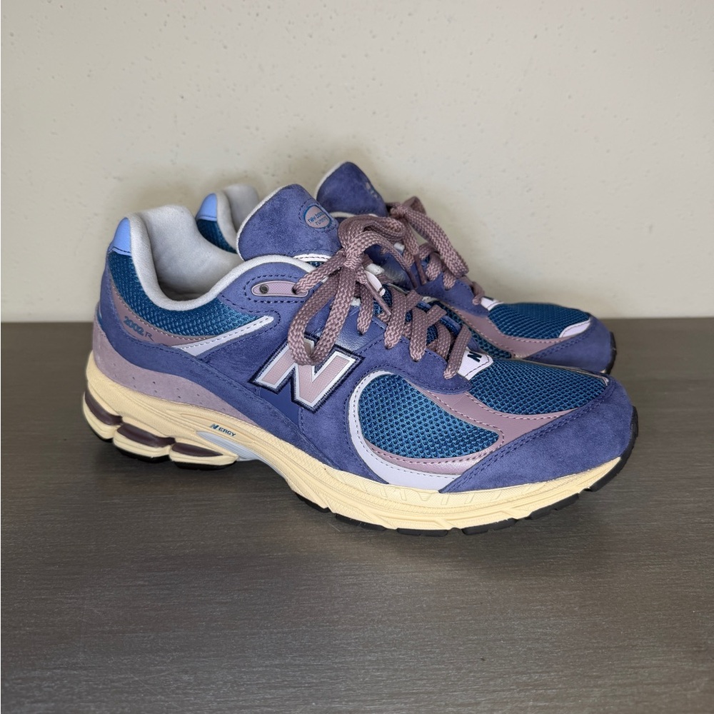 New Balance 2002R Purple Blue Mesh Suede Fashion Sneakers Mens Shoe Size 10.5 D